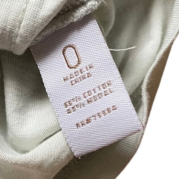 Chicos T Shirt Women's 0 Cream Short Sleeve Textured Rip Torn Distressed - Picture 3 of 6